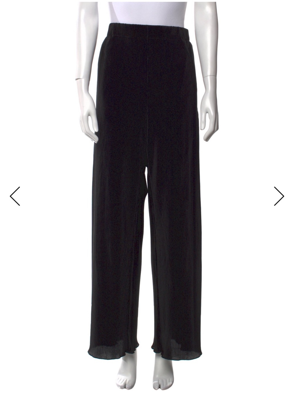 Black Wide-Leg Pull-On Pants with Elastic Waist